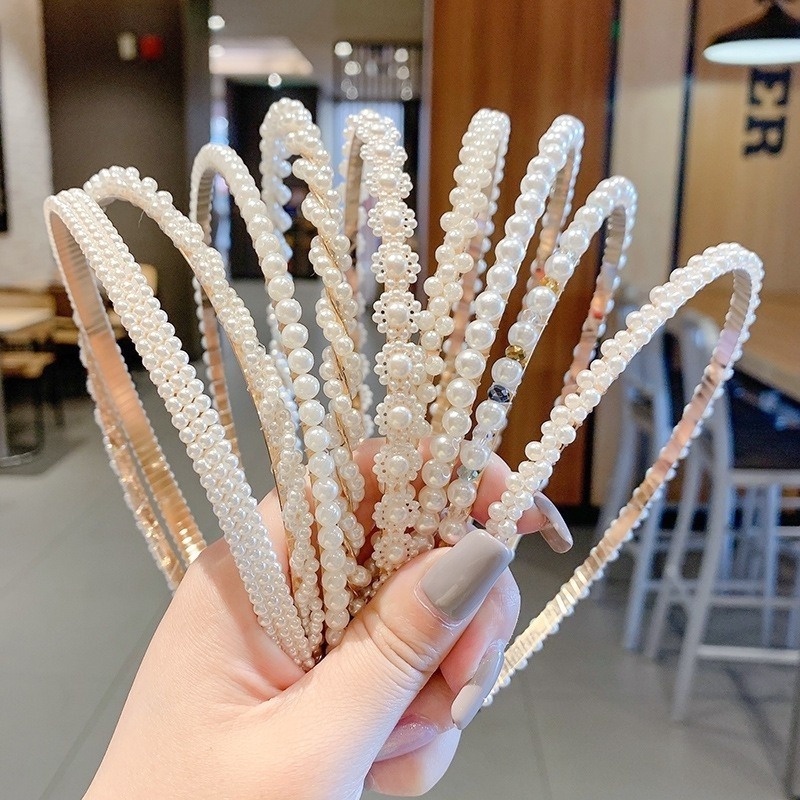 Băng Đô cài tóc Đính Ngọc Trai Nhân Tạo Thời Trang Hàn Quốc