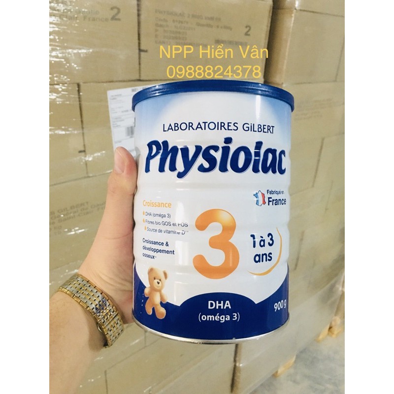 Sữa bột Physiolac số 3-900g mẫu mới date 22/9/2023 cho trẻ từ 1-3 tuổi