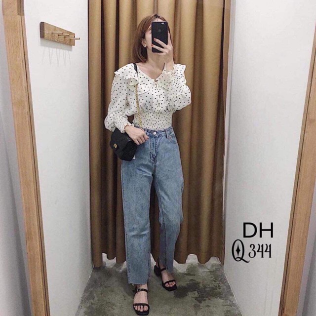 Quần bò cắt gấu Q344 D&amp;H