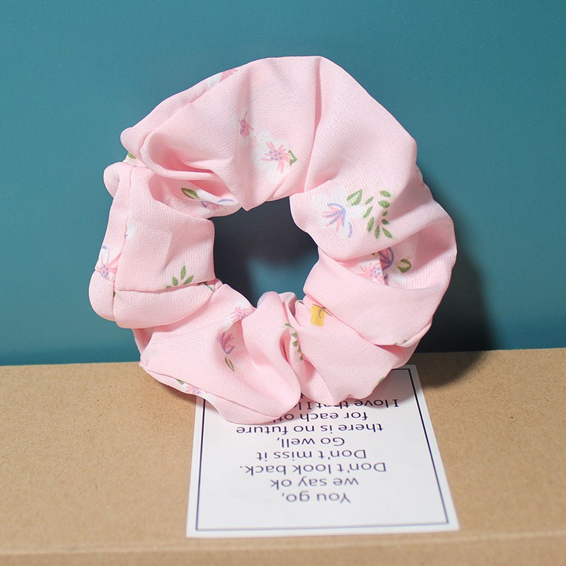 Dây buộc tóc chiffon họa tiết hoa thời trang cho nữ-oll