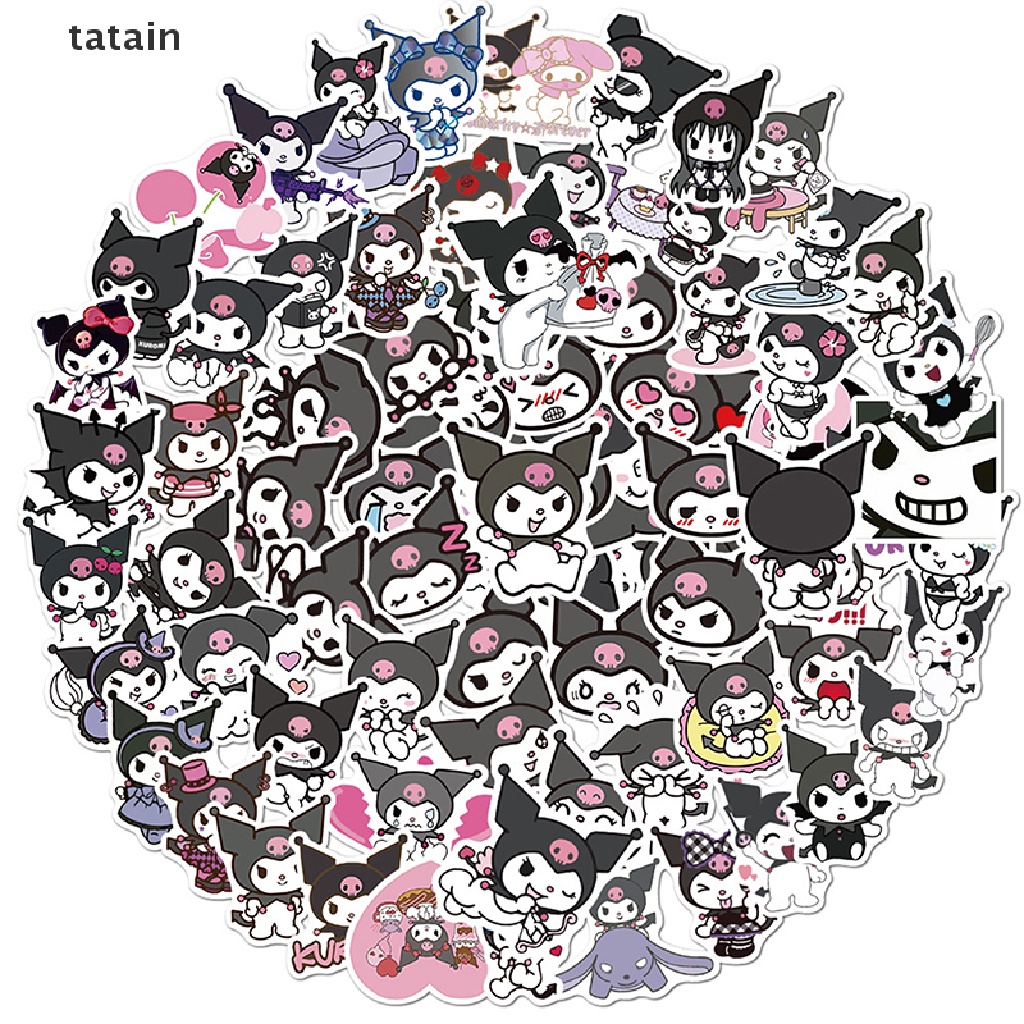 Bộ 100 Miếng Dán Anime kuromi Chống Nước Trang Trí Ván Trượt / Guitar / Laptop