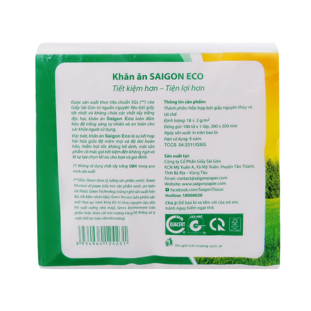 KHĂN NAPKIN ECO 30x30 NEW