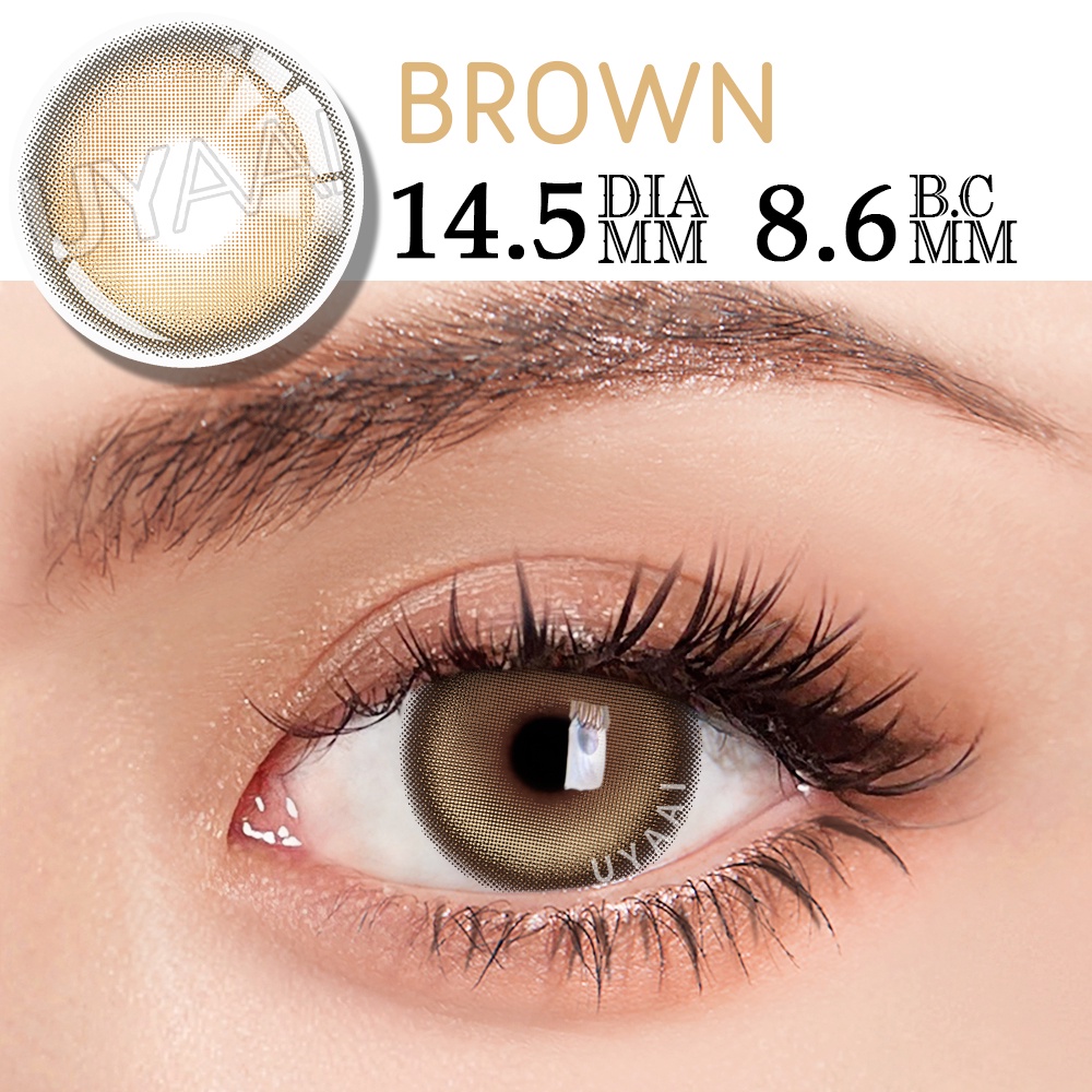 2 Kính áp trồng UYAAI nhiều màu trong suốt 14.5mm dùng trang điểm