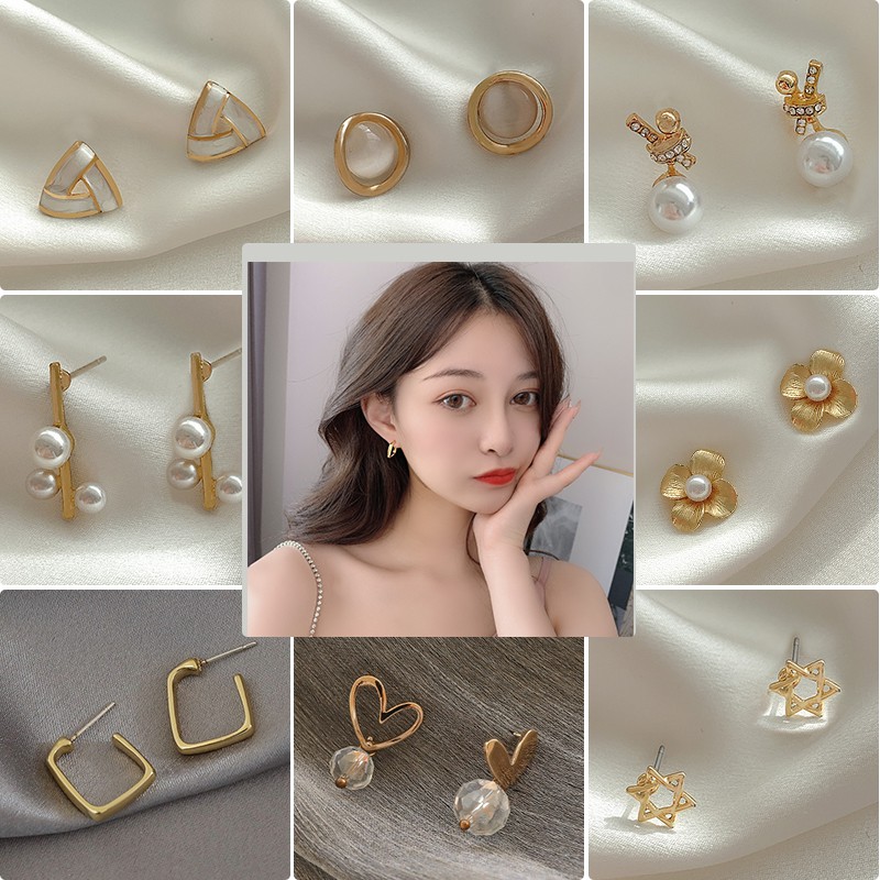 Bông Tai Kim Bạc Thiết Kế Đơn Giản Phong Cách Hoài Cổ 2023