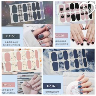 Bộ 14 miếng dán móng tay họa tiết hoạt hình trái bơ/ màu trơn chống thấm nước cho cô dâu/ học sinh