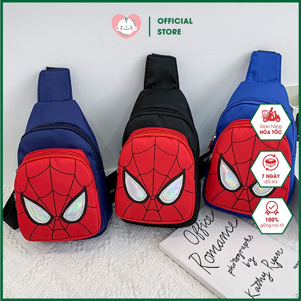 Túi Đeo Chéo Bao Tử Cho Bé Trai In Hình Siêu Nhân Người Nhện Ngộ Nghĩnh Đáng Yêu