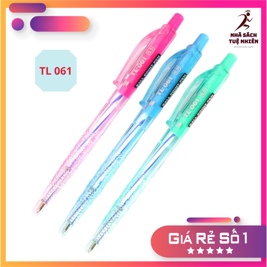 Bút bi Thiên Long TL 061 viết bi TL đủ 3 màu XANH ĐỎ ĐEN CAM KẾT CHÍNH HÃNG