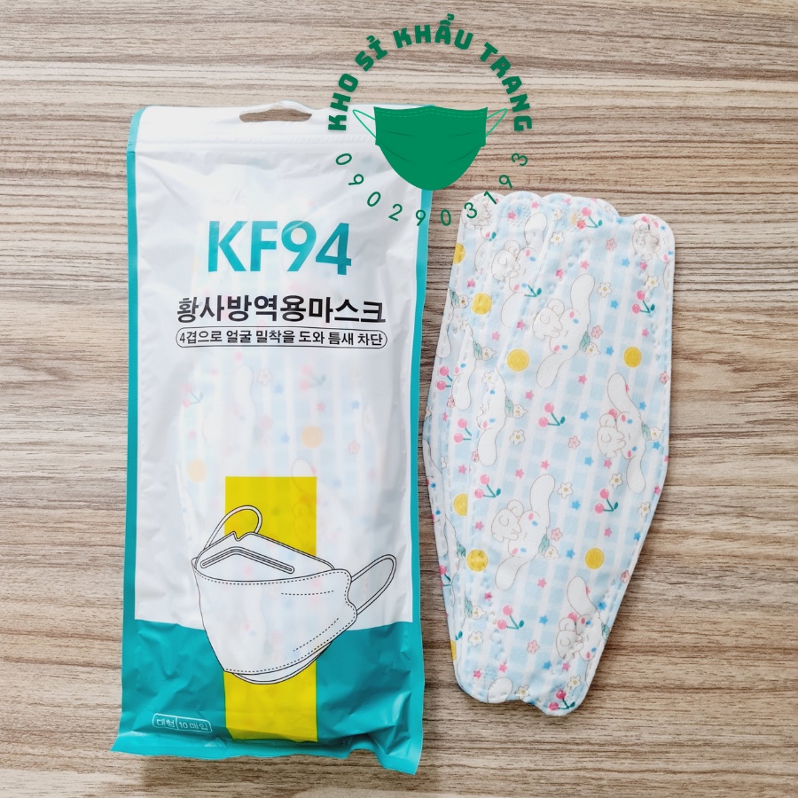 Khẩu trang KF94 họa tiết hoạt hình túi 10 cái siêu dễ thương