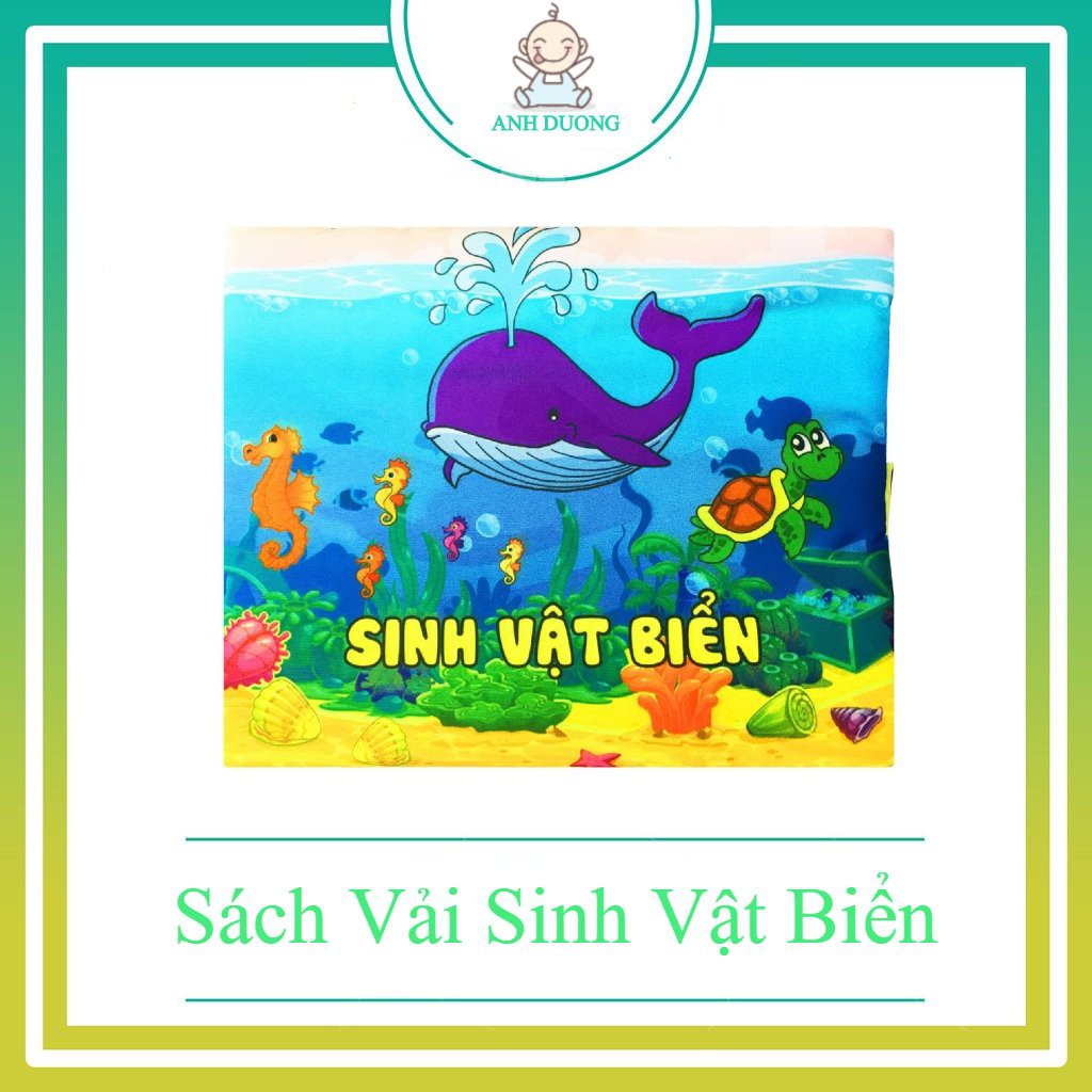 Sách vải - Sinh Vật Biển- Song Ngữ- Made in vietnam