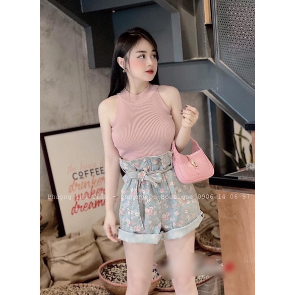 ÁO LEN TĂM CỔ YẾM MÀU HỒNG HÓT HÍT