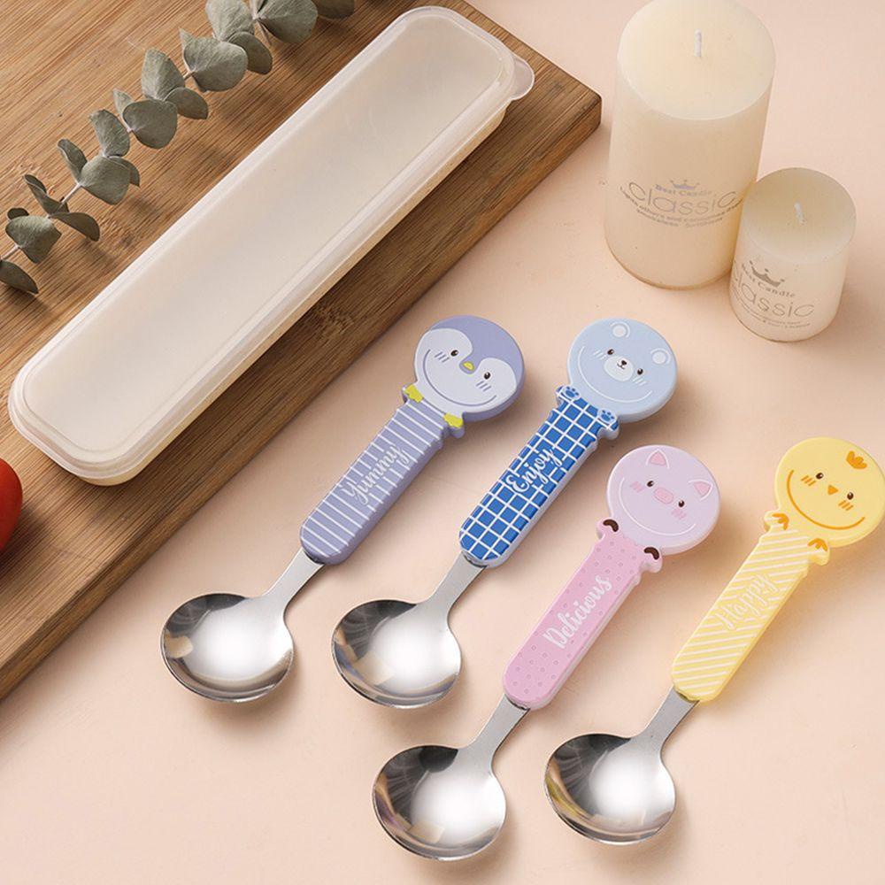 Set 2 Dụng Cụ Ăn Uống Di Động Bằng Thép Không Gỉ PP Cho Bé