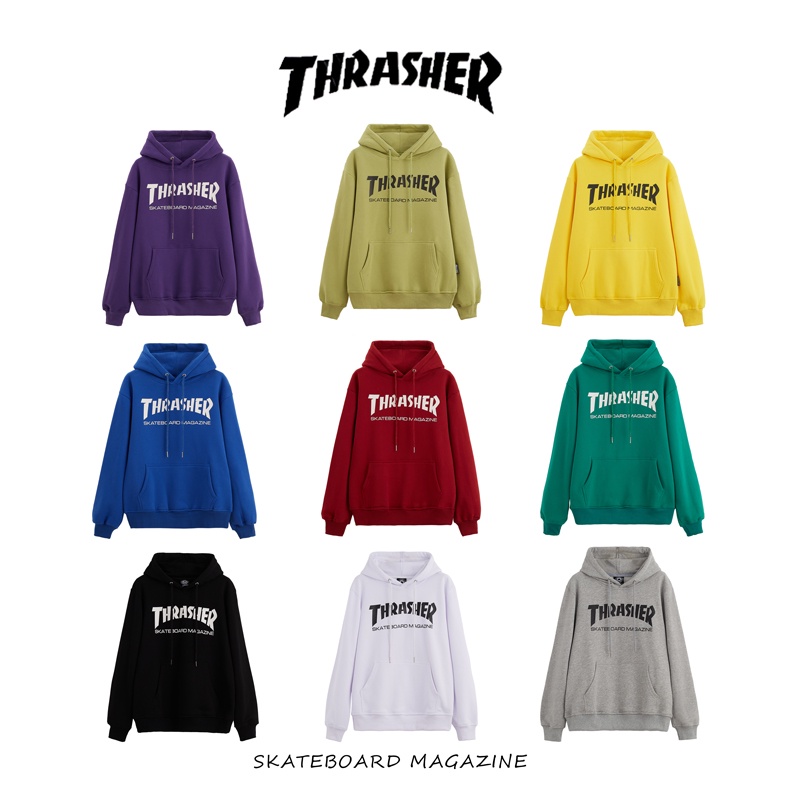 Áo Hoodie In Chữ Thrasher Cổ Điển Dễ Phối Đồ Cho Nam Và Nữ # Tw02