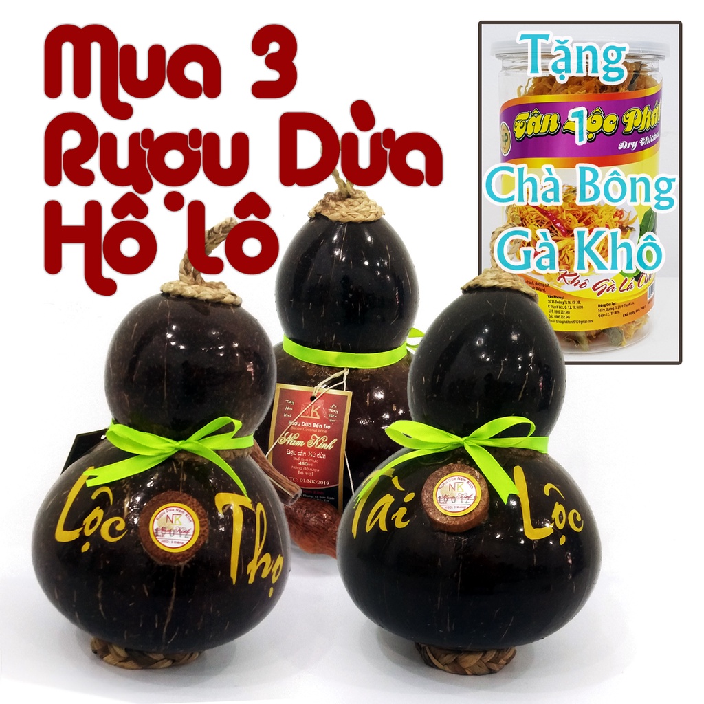 Bình Dừa Hồ Lô Nam Kinh- Đặc sản Bến Tre Chính hiệu- since 2007- Danh tửu