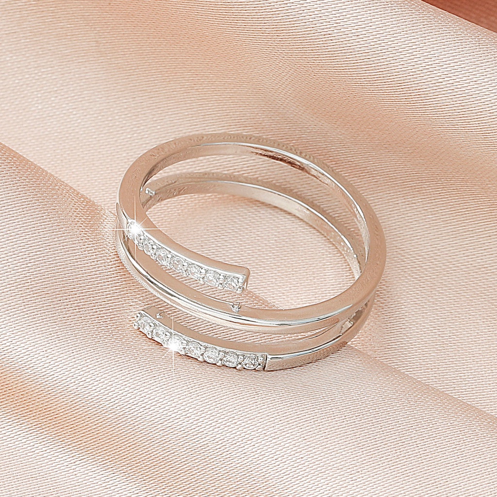 Nhẫn Đeo Tay Kim Loại Nhiều Lớp Đính Đá Thời Trang Cho Nữ