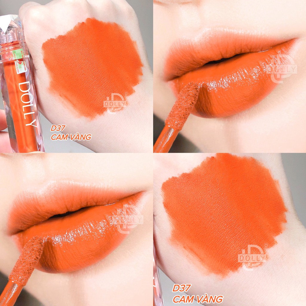 Son Lì Son Kem DOLLY DIAMOND VELVET Không Chì Cao Cấp Chính Hãng Màu Cam Vàng