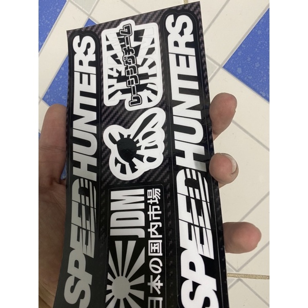 Sét tem 10x19 cm speedhunters chữ trắng