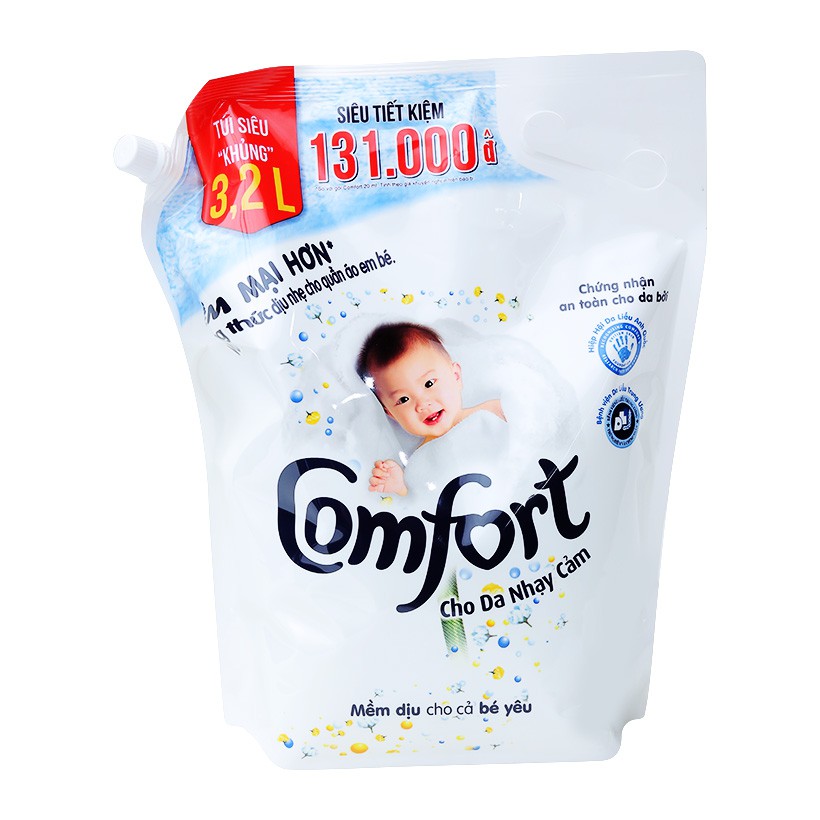 (giá bia189k) Nước Xả Vải Comfort Túi 3.2 L Dành Cho Da Nhạy Cảm