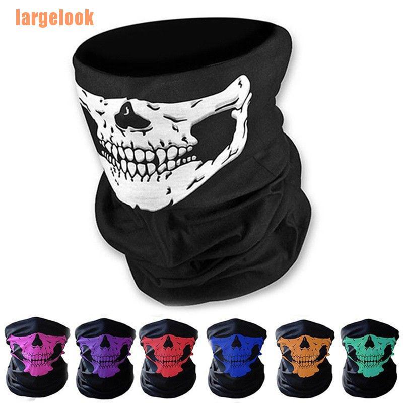 Khăn Ống Tích Hợp Khẩu Trang In Hình Đầu Lâu Cho Trượt Tuyết moto