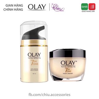 KEM DƯỠNG DA, CHỐNG LÃO HOÁ NGÀY & ĐÊM OLAY TOTAL EFFECTS MOISTUZUZER CREAM BUBDLE – 50ML