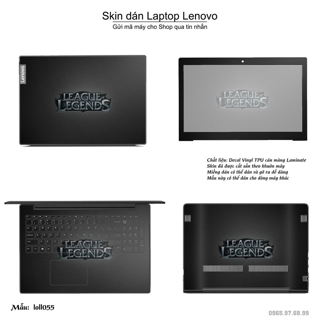 Skin dán Laptop Lenovo in hình Liên Minh Huyền Thoại nhiều mẫu 7 (inbox mã máy cho Shop)