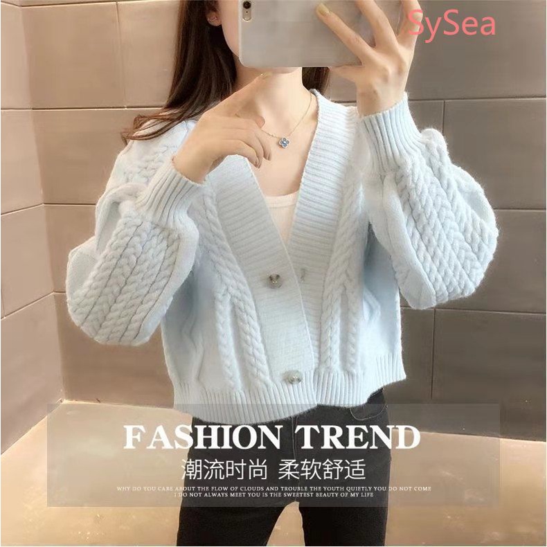 Áo khoác cardigan dệt kim tay dài size lớn thời trang dành cho nữ