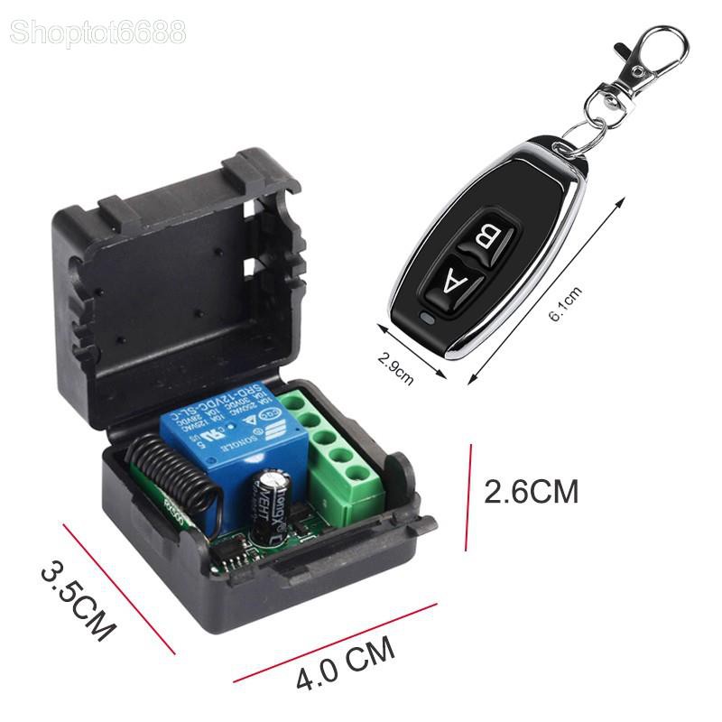 BỘ ĐIỀU KHIỂN TỪ XA 12V-10A KR1201 SÓNG RF 433MHZ (GỒM TAY ĐIỀU KHIỂN REMOTE VÀ 01 BỘ NHẬN) (Kho hàng Hà nội)