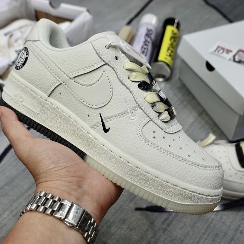 Giày sneaker Nike Air Force 1 Low " Brooklyn " Sail Black /af1 cổ thấp kem/ đế 2 màu Chuẩn 1:1 - Vnstoresneaker ! &
