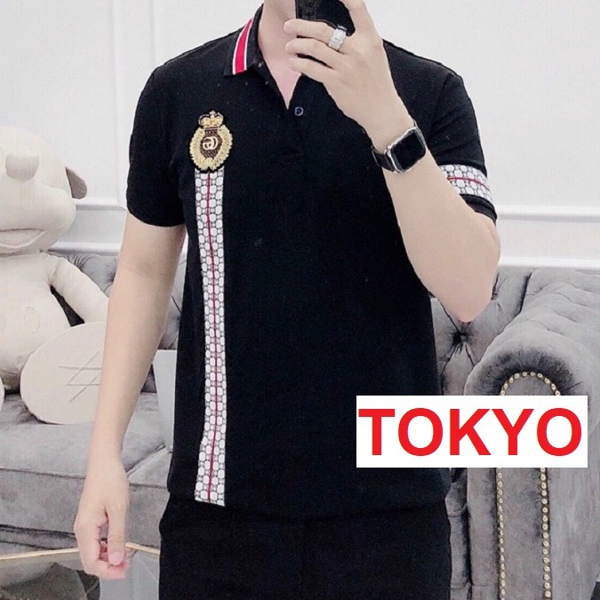 ÁO THUN NAM POLO COTON CAO CẤP THÊU LOGO SỌC VIỀN 1 BÊN VS7 TOKYOSHOP