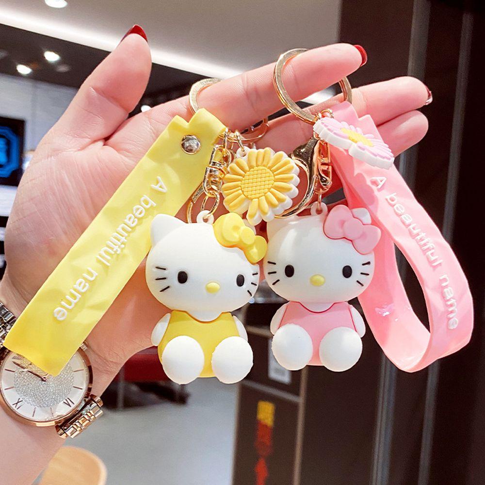 Móc Khóa Búp Bê Anime Kuromi Mắt To Bằng Silicone Sáng Tạo