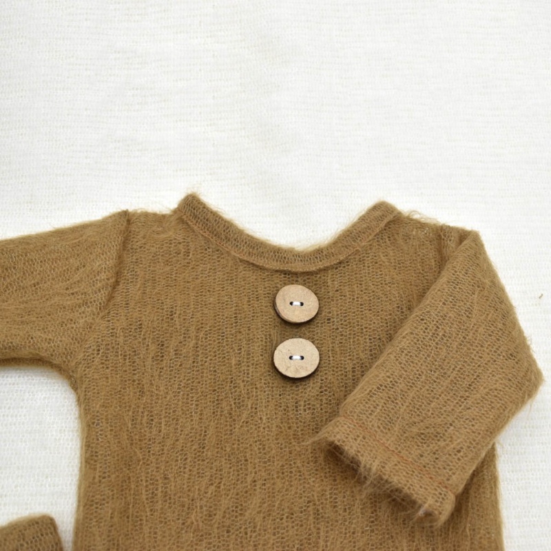 ✿ Set Áo Liền Quần + Mũ Đan Len Cho Trẻ Sơ Sinh