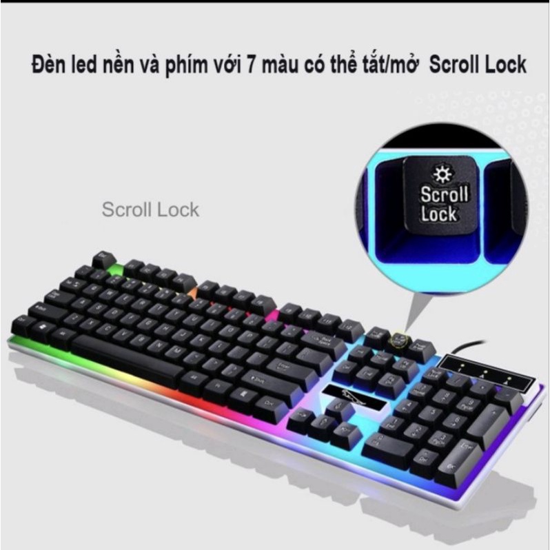 Bàn phím gaming có dây kèm chuột máy tính con báo có led 7 màu ấn tượng