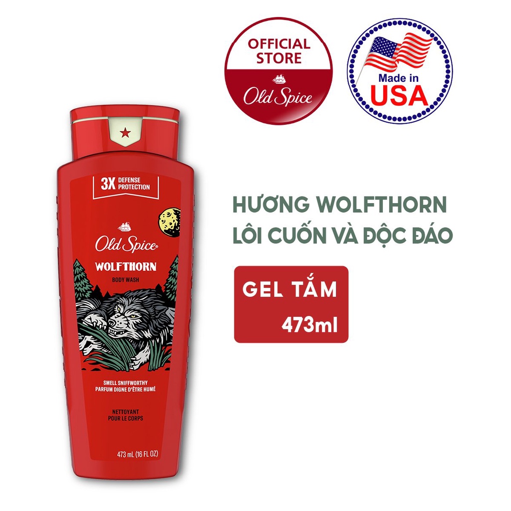 COMBO WOLFTHORN Cam Vani | Sữa tắm & Lăn Khử Mùi Old Spice WOLFTHORN | Chính hãng USA