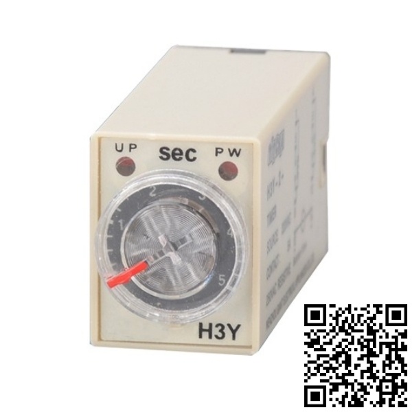 Timer mini H3Y-2 Rơ le thời gian 8 chân nhỏ 12VDC  tặng kèm chân đế PYF08A