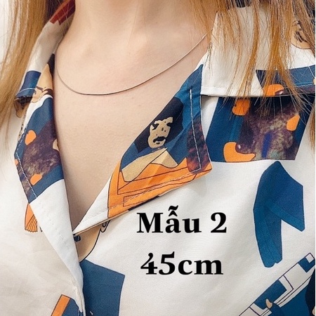 Dây chuyền mì titan trơn mảnh: nhẹ và bền. Không đen gỉ bay màu không dị ứng da. Bảo hành trọn đời.