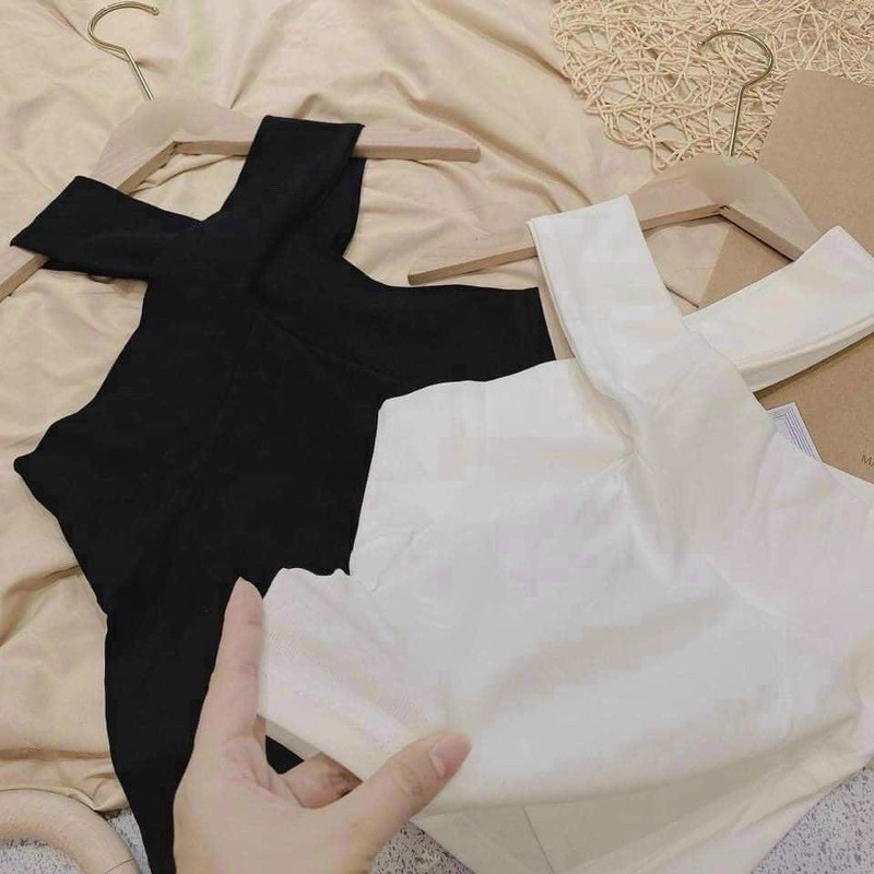 Áo yếm chéo cổ chất thun gân tăm mịn - Z4L