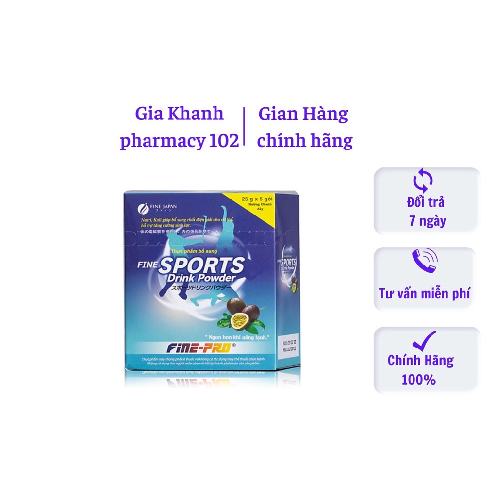 Bù Nước Điện Giải Sports Drink Powder Japan Hương Chanh Dây Hộp 5 Gói