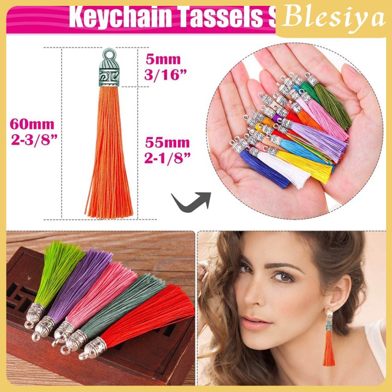 [BLESIYA]100 PCS Bulk Tassel Pendant for DIY Keychain Purse Earrings Making Supplies