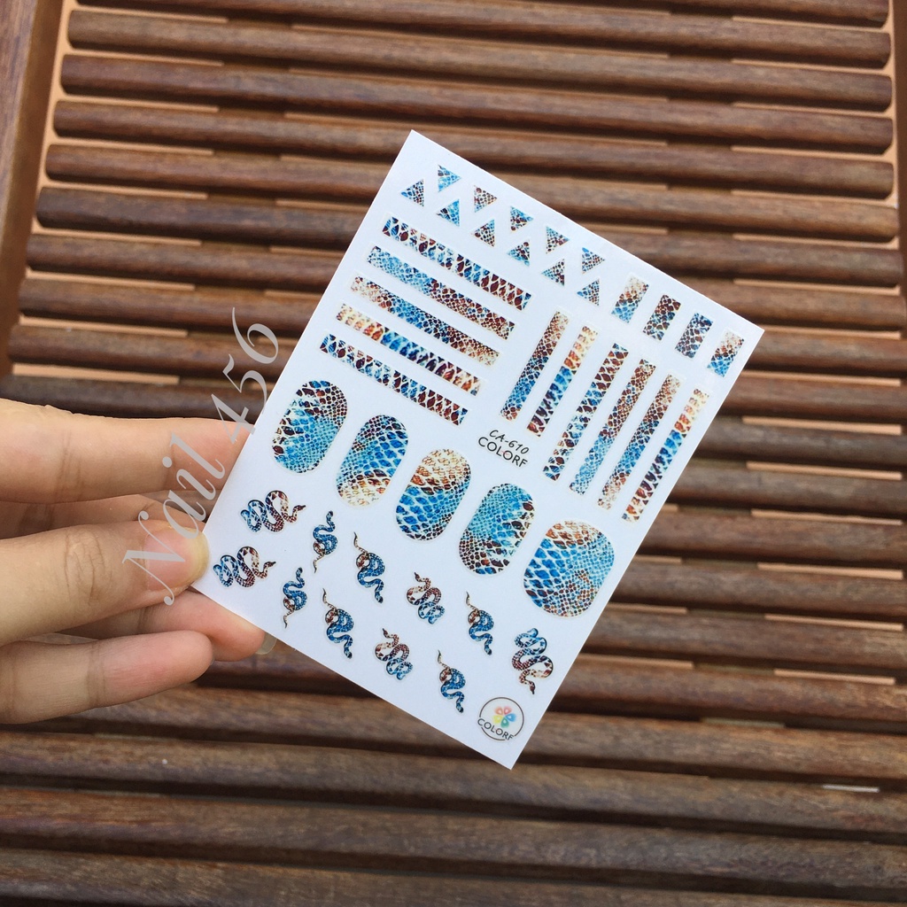 Sticker nail trang trí móng ( mã CA) sticker hình hoạt hình, thương hiệu