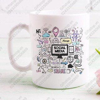 Cốc sứ in Slogan cho văn phòng Mug 04 Icon siêu hót