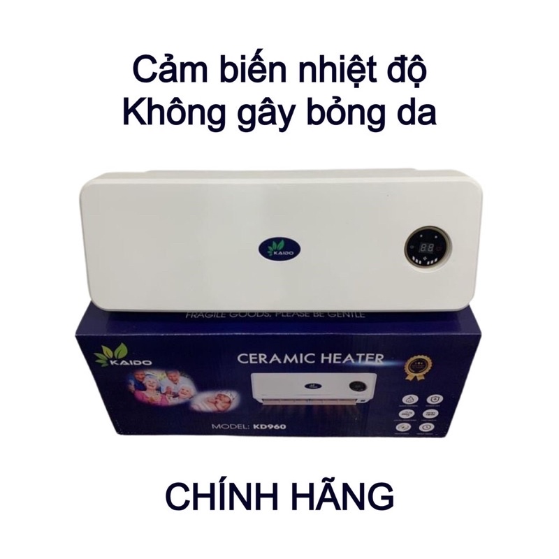 Quạt sưởi  - Máy sưởi gốm KAIDO KD960 Điều khiển điện tử và điều khiển bằng điều khiển từ xa BH chính hãng 12 tháng