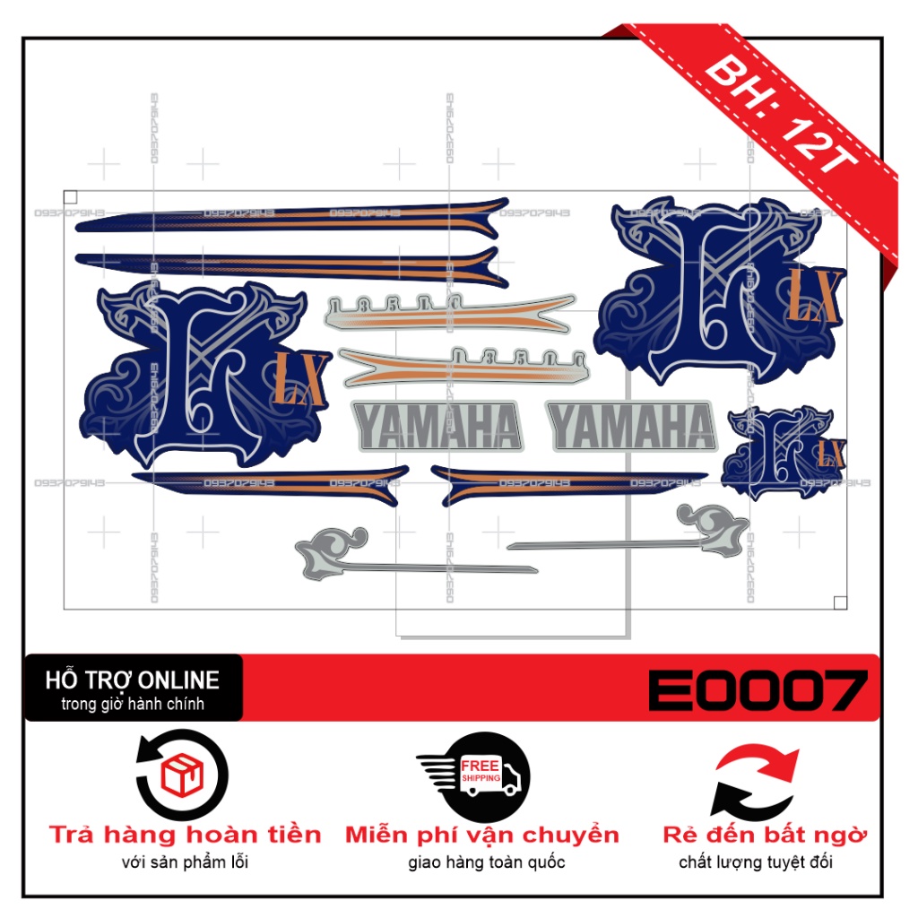 TEM XE NOUVO LX XANH -- SHIN DECAL 2