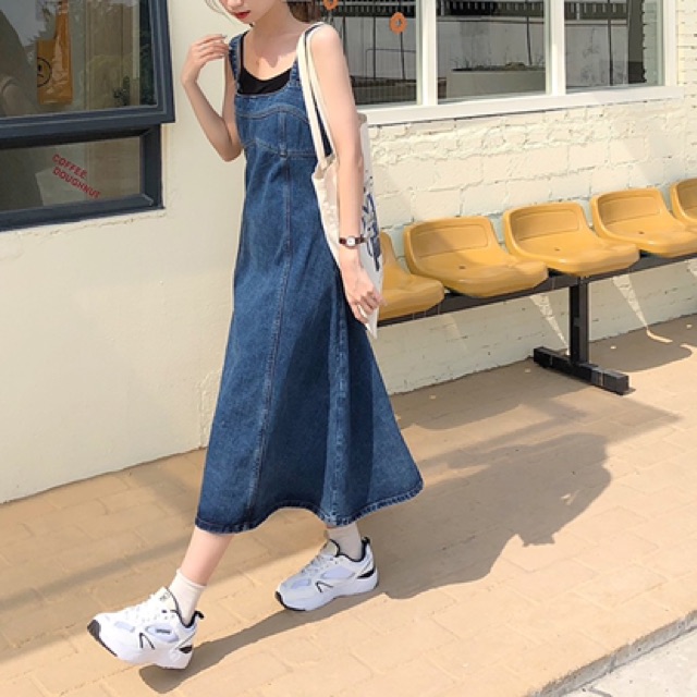 ORDER] VÁY JEAN BÒ LIỀN DÁNG DÀI KIỂU BABYDOLL taobao