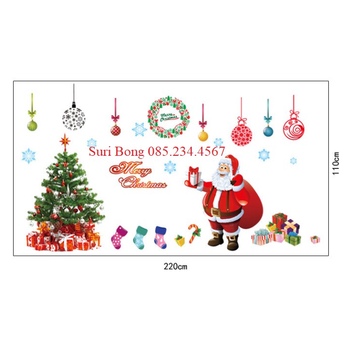 Decal dán tường Giáng sinh - Noel - Merry Christmas