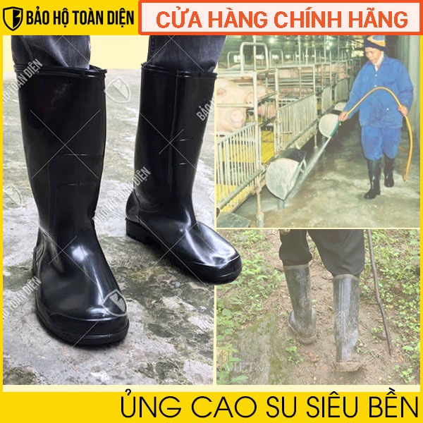 Ủng cao su, Ủng đi mưa chống nước, chống trượt, màu đen TGP | Hàng Vietnam Chất lượng Cao