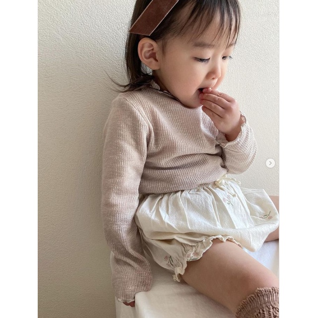 Áo len cho bé mỏng cổ bèo made in Korea vintage Hàn Quốc cho bé gái 10-20kg thời trang trẻ em BABYKOREA