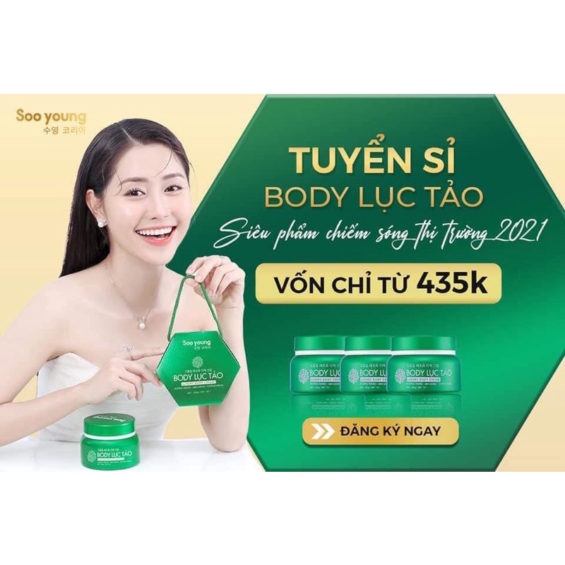 [Chính hãng] KEM BODY LỤC TẢO SOO YOUNG TRẮNG DA