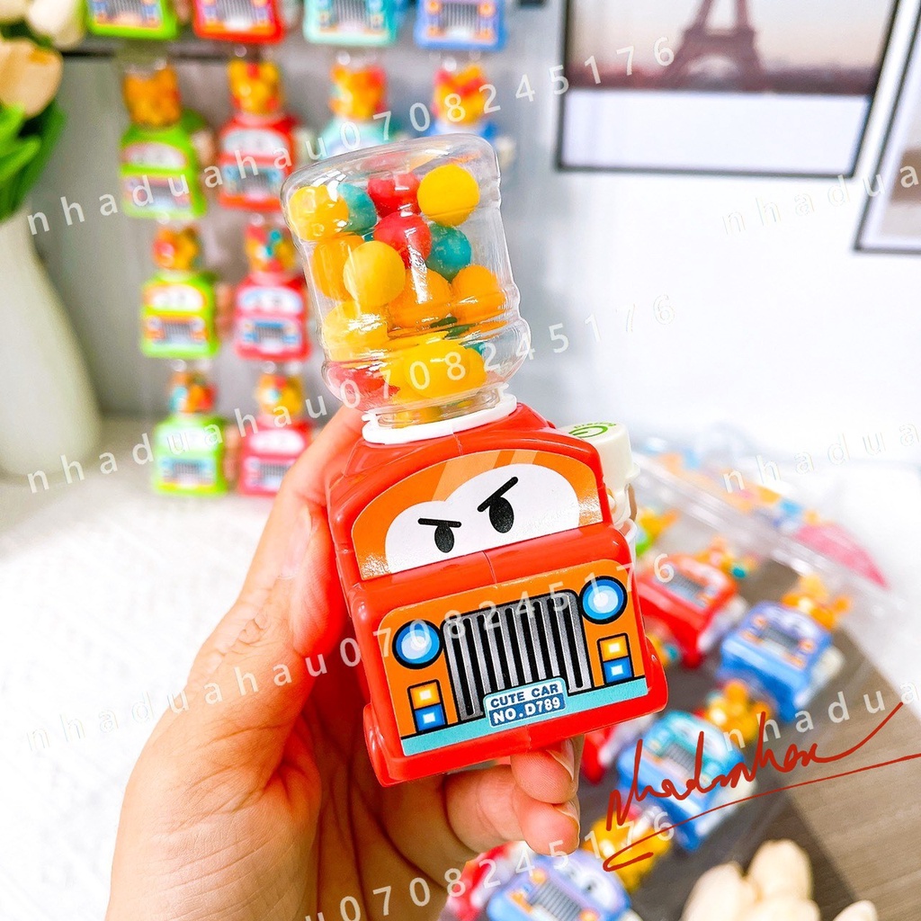 Kẹo trái cây hình xe lọc nước dễ thương cho bé Hongkong cái 8gam