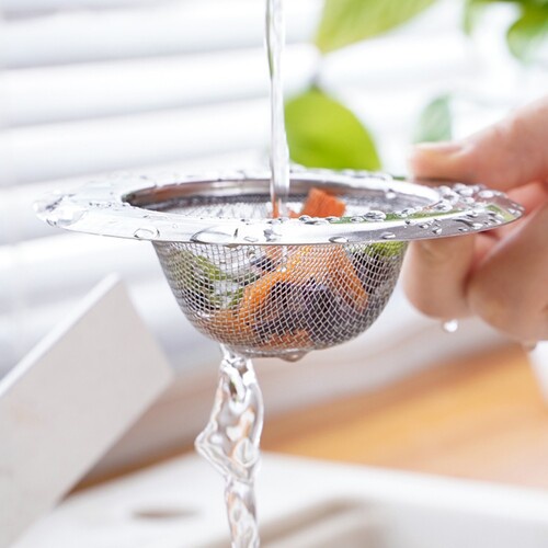 Lưới lọc rác bồn rửa chén bát inox không gỉ chống tắc nghẽn ngưng đọng nước hình tròn ngăn mùi hôi từ cống bay lên