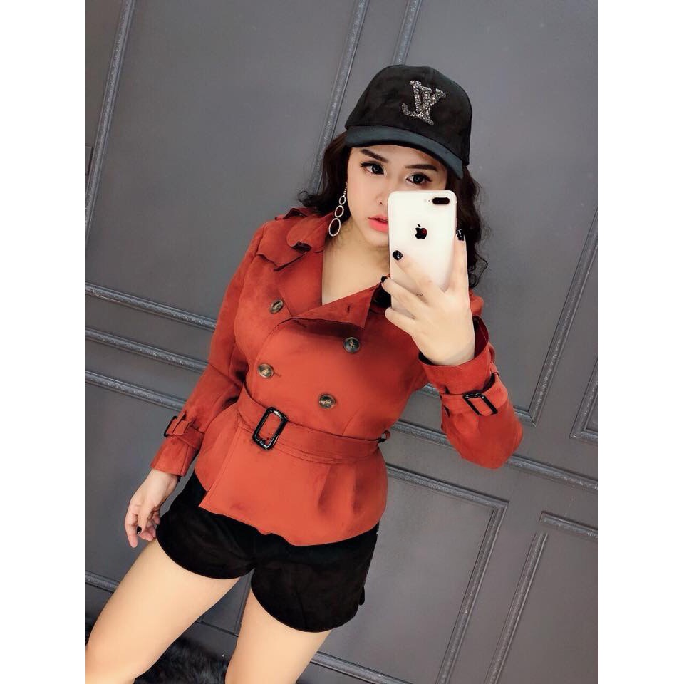 ÁO KHOÁC DA LỘN PEPLUM CHẤT DÀY ĐẸP