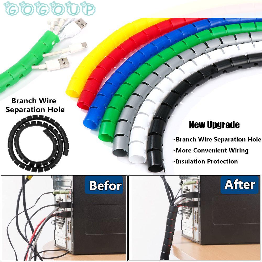 Dây xoắn ốc 1m 8/10/16/22mm nâng cấp mới bọc quấn cáp chống cháy nhiều màu tuỳ chọn